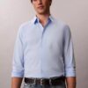 Camicia slim in cotone elasticizzato con colletto button-down