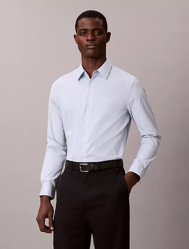 Camicia slim in cotone elasticizzato Supima Camicia slim in cotone elasticizzato Supima