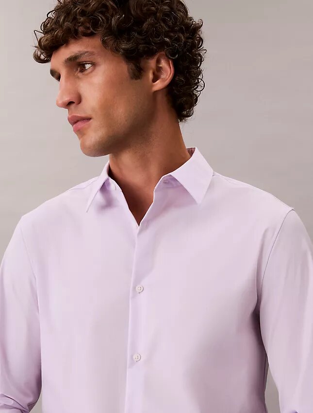 Camicia slim in cotone elasticizzato Supima Camicia slim in cotone elasticizzato Supima