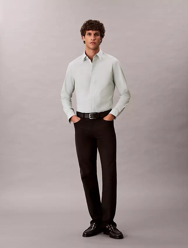 Camicia slim in cotone elasticizzato Supima Camicia slim in cotone elasticizzato Supima