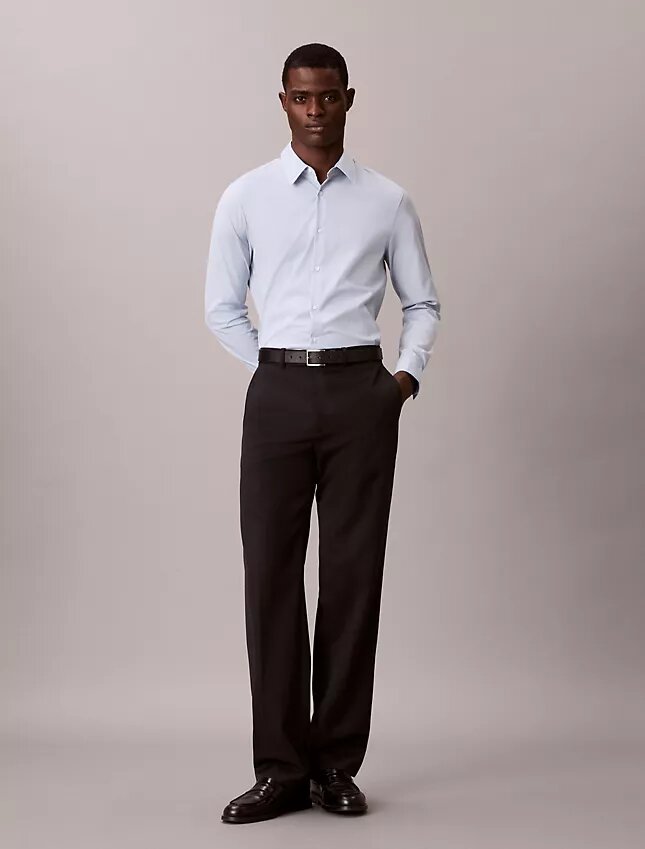 Camicia slim in cotone elasticizzato Supima Camicia slim in cotone elasticizzato Supima