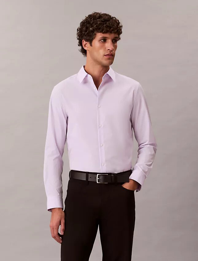 Camicia slim in cotone elasticizzato Supima Camicia slim in cotone elasticizzato Supima