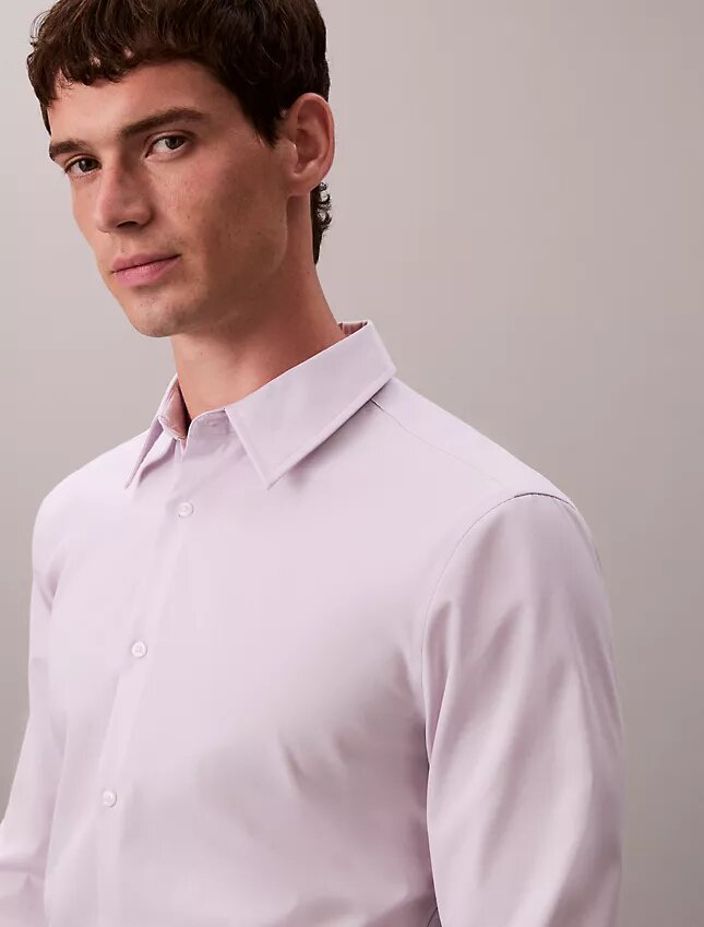 Camicia slim in cotone elasticizzato Supima Camicia slim in cotone elasticizzato Supima