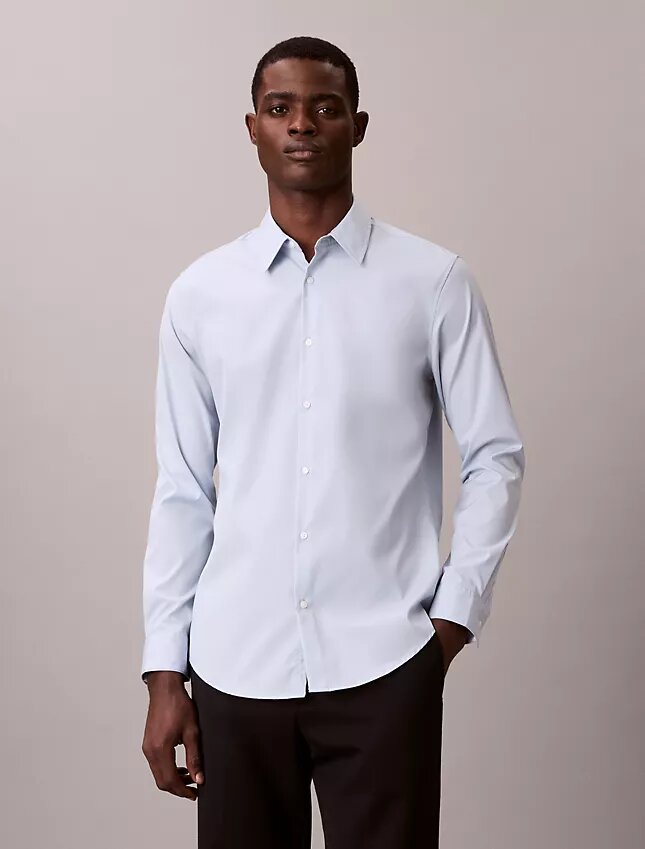 Camicia slim in cotone elasticizzato Supima Camicia slim in cotone elasticizzato Supima