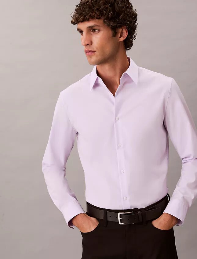 Camicia slim in cotone elasticizzato Supima Camicia slim in cotone elasticizzato Supima