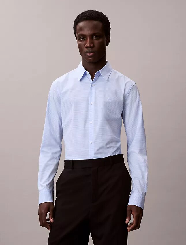 Camicia slim in cotone Stretch a quadretti Camicia slim in cotone Stretch a quadretti
