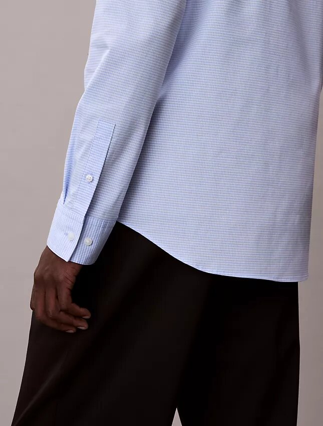 Camicia slim in cotone Stretch a quadretti Camicia slim in cotone Stretch a quadretti