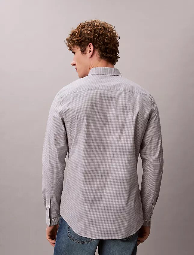 Camicia slim in cotone Stretch a quadretti Camicia slim in cotone Stretch a quadretti