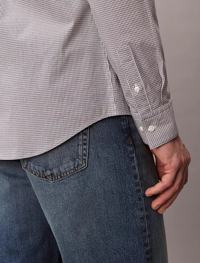 Camicia slim in cotone Stretch a quadretti Camicia slim in cotone Stretch a quadretti