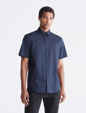 Camicia slim in cotone Stretch con bottoni