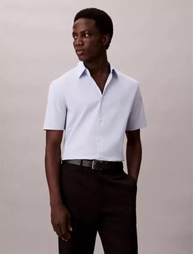 Camicia slim in cotone Stretch con bottoni