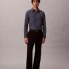 Camicia slim in jacquard geometrico con colletto button-down Camicia slim in jacquard geometrico con colletto button-down