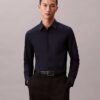 Camicia slim in popeline di cotone Cotton Stretch con bottoni Camicia slim in popeline di cotone Cotton Stretch con bottoni
