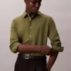 Camicia slim in popeline di cotone Cotton Stretch con bottoni