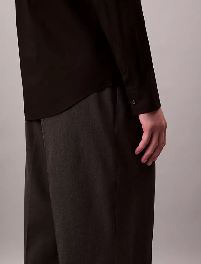 Camicia slim in popeline di cotone Cotton Stretch con bottoni Camicia slim in popeline di cotone Cotton Stretch con bottoni