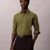 Camicia slim in popeline di cotone Cotton Stretch con bottoni