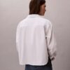 Camicia squadrata in popeline di cotone con bottoni Camicia squadrata in popeline di cotone con bottoni