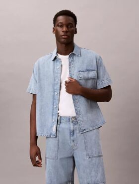 Camicia Utility Shirt in Denim con bottoni