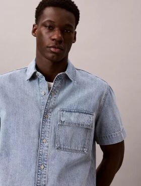 Camicia Utility Shirt in Denim con bottoni
