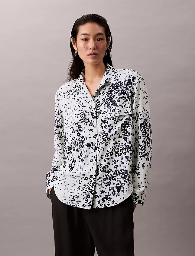 Camicia Utility Shirt stampata con colletto button-down e vestibilità comoda Camicia Utility Shirt stampata con colletto button-down e vestibilità comoda