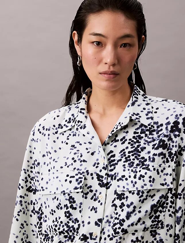 Camicia Utility Shirt stampata con colletto button-down e vestibilità comoda Camicia Utility Shirt stampata con colletto button-down e vestibilità comoda