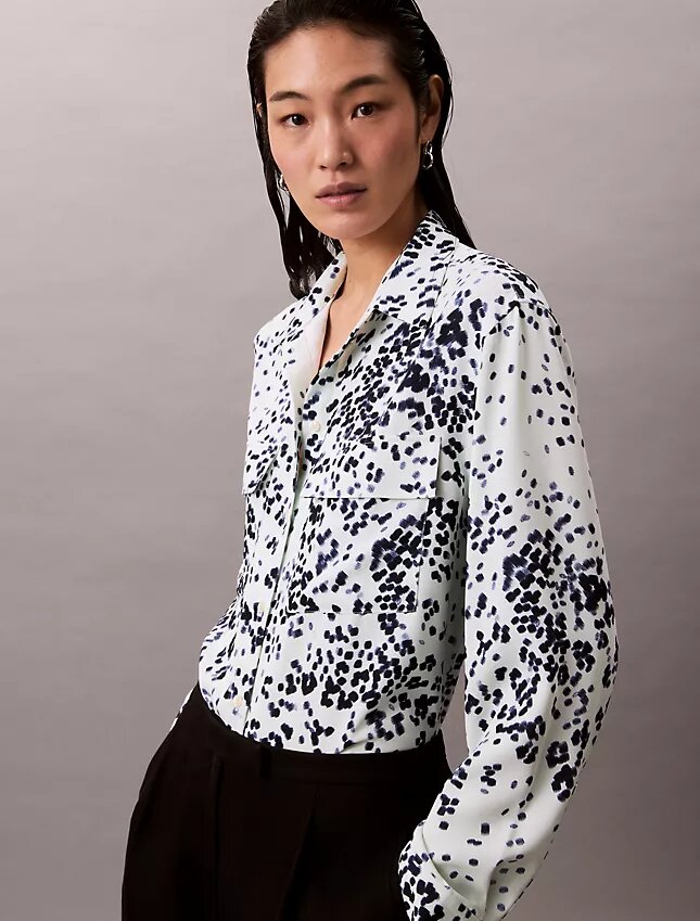 Camicia Utility Shirt stampata con colletto button-down e vestibilità comoda Camicia Utility Shirt stampata con colletto button-down e vestibilità comoda