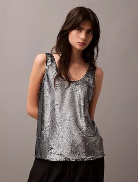 Canotta con paillettes