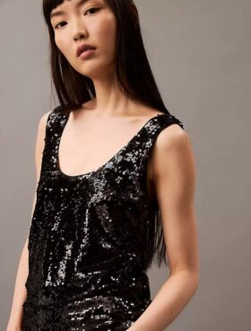 Canotta con paillettes