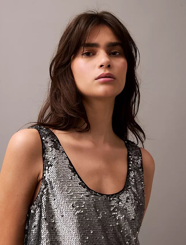 Canotta con paillettes Canotta con paillettes
