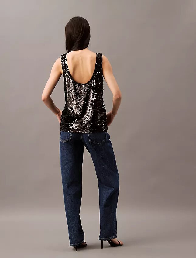 Canotta con paillettes Canotta con paillettes