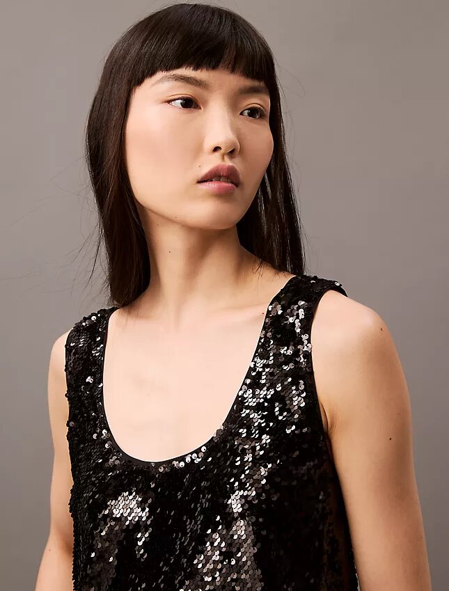 Canotta con paillettes Canotta con paillettes