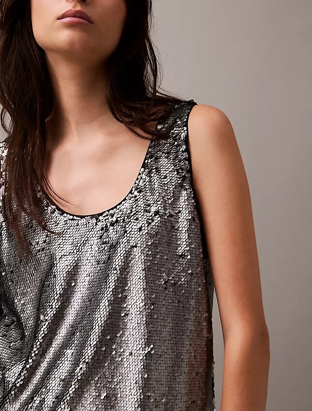 Canotta con paillettes Canotta con paillettes