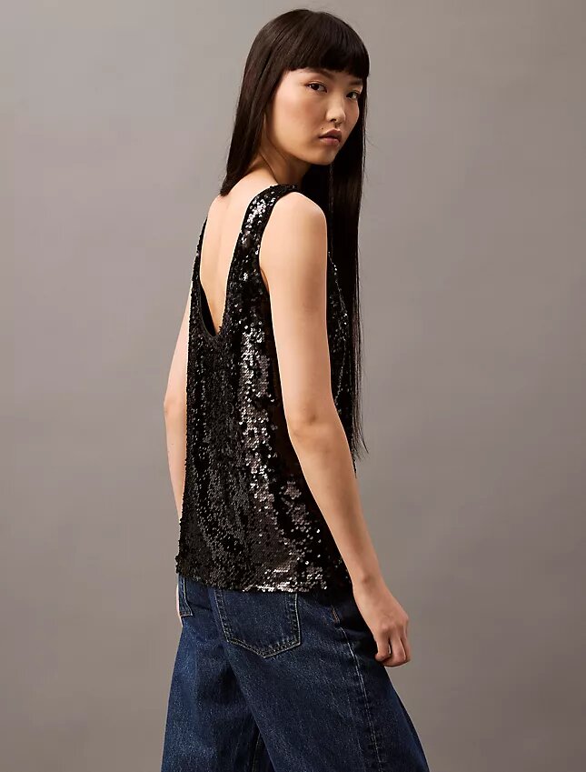 Canotta con paillettes Canotta con paillettes
