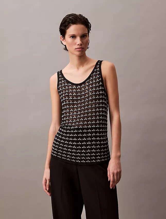 Canotta con trama jacquard Canotta con trama jacquard