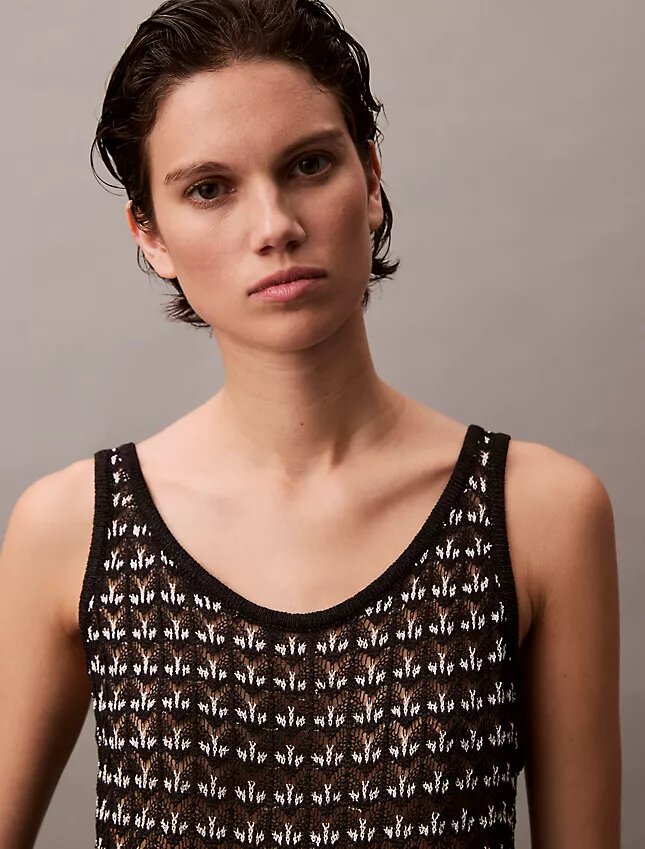 Canotta con trama jacquard Canotta con trama jacquard