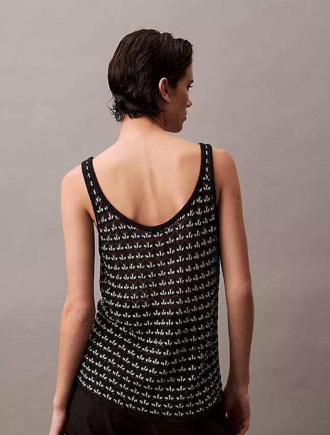 Canotta con trama jacquard Canotta con trama jacquard