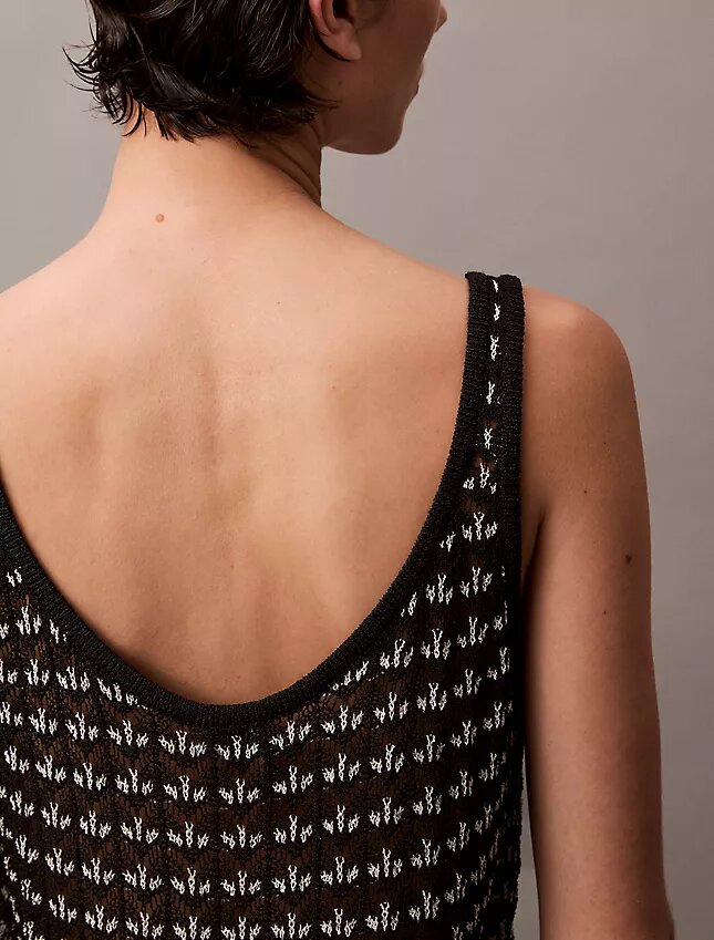 Canotta con trama jacquard Canotta con trama jacquard