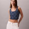 Canotta corta in Denim con Monogram su tutta la superficie Canotta corta in Denim con Monogram su tutta la superficie