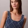 Canotta corta in Denim con Monogram su tutta la superficie Canotta corta in Denim con Monogram su tutta la superficie