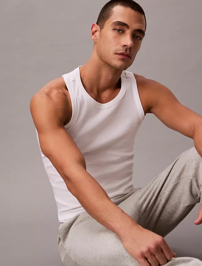 Canotta da notte in misto cotone elasticizzato Cotton Stretch Canotta da notte in misto cotone elasticizzato Cotton Stretch