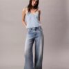 Canotta in Denim misto cotone e lino Canotta in Denim misto cotone e lino