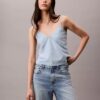 Canotta in Denim misto cotone e lino Canotta in Denim misto cotone e lino