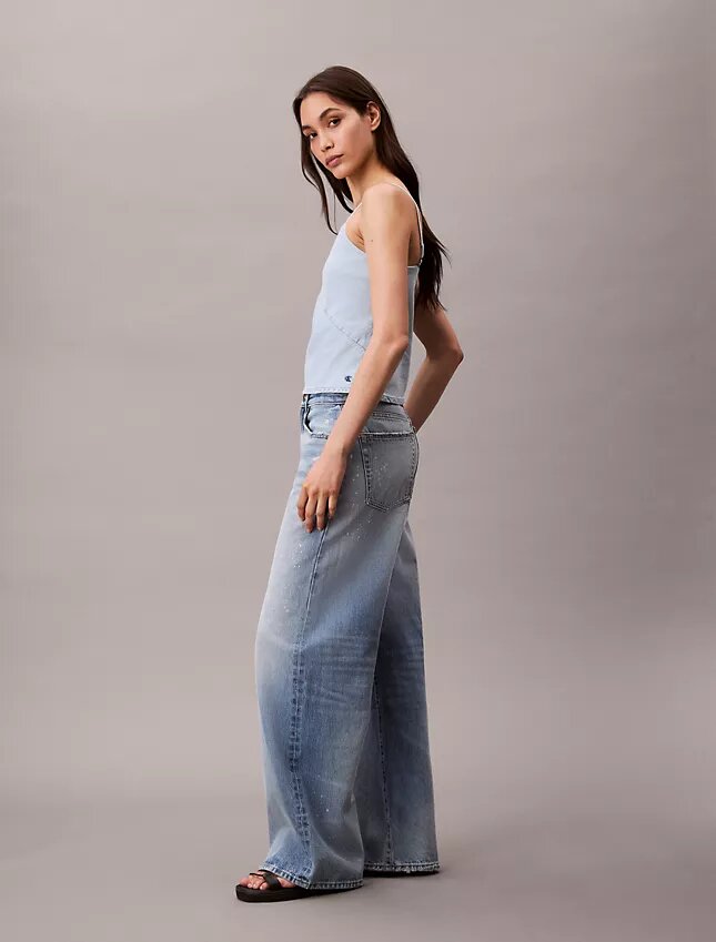 Canotta in Denim misto cotone e lino Canotta in Denim misto cotone e lino