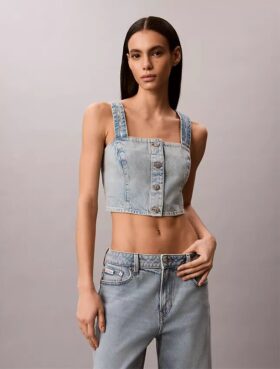 Canotta in denim stile camionista