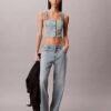 Canotta in denim stile camionista Canotta in denim stile camionista