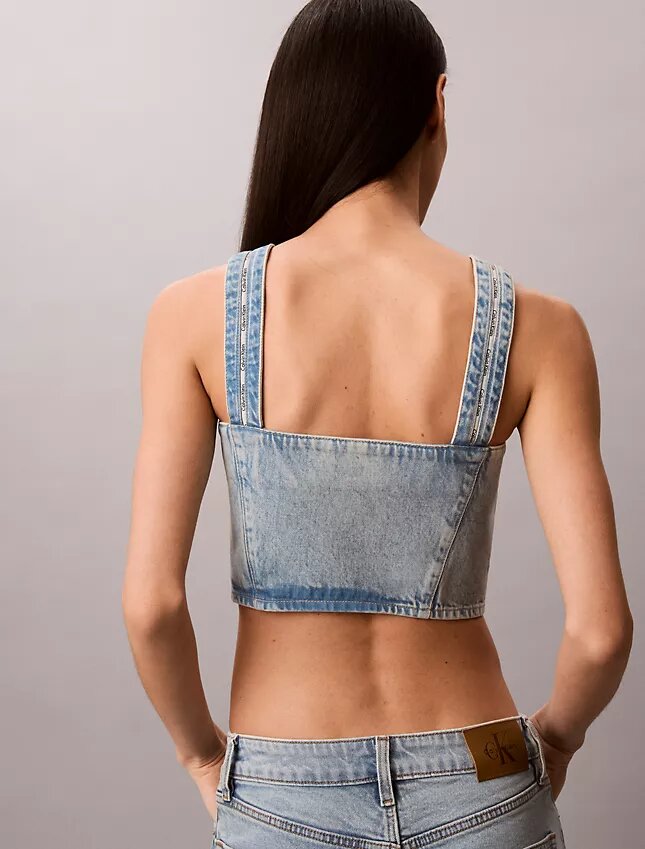 Canotta in denim stile camionista Canotta in denim stile camionista