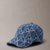 Cappellino da baseball con logo emblema su tutta la superficie in Denim