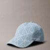 Cappellino da baseball con logo emblema su tutta la superficie in Denim