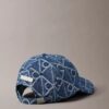 Cappellino da baseball con logo emblema su tutta la superficie in Denim