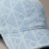 Cappellino da baseball con logo emblema su tutta la superficie in Denim